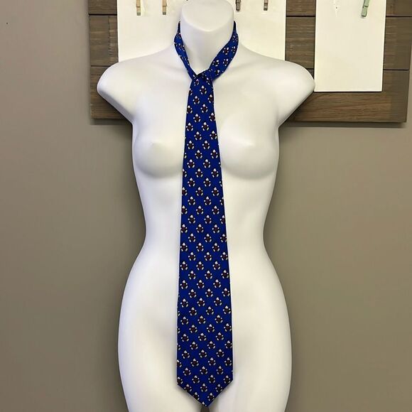 Mickey & Co by Balance Inc The Tie Works Blue Silk Tie with Mickey Throughout - Picture 1 of 8